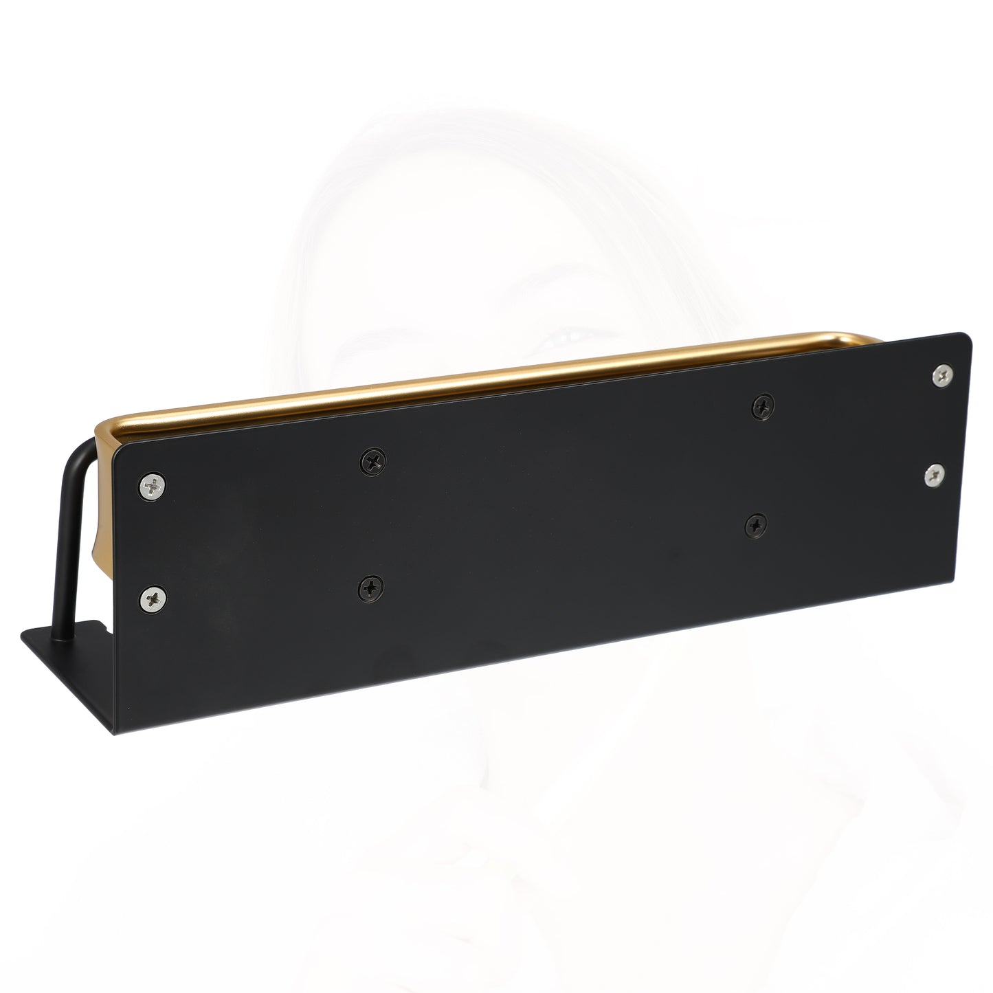 Portacepillos de dientes y pasta de dientes de pared para baño, 26,5 x 7,5 x 7,5 cm, tono negro y dorado