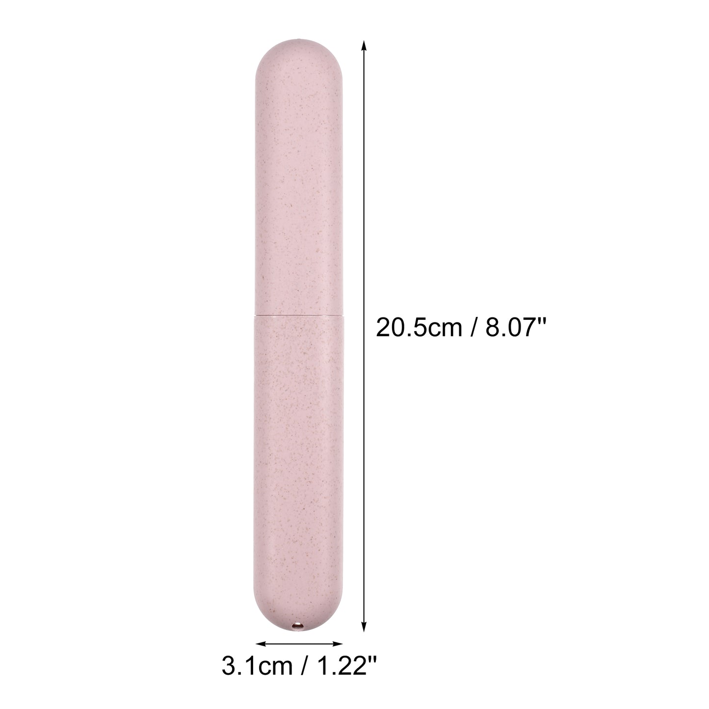 Estuche de viaje para cepillos de dientes, contenedor de viaje de PP, 20,3 x 3,1 x 2,1 cm, color rosa