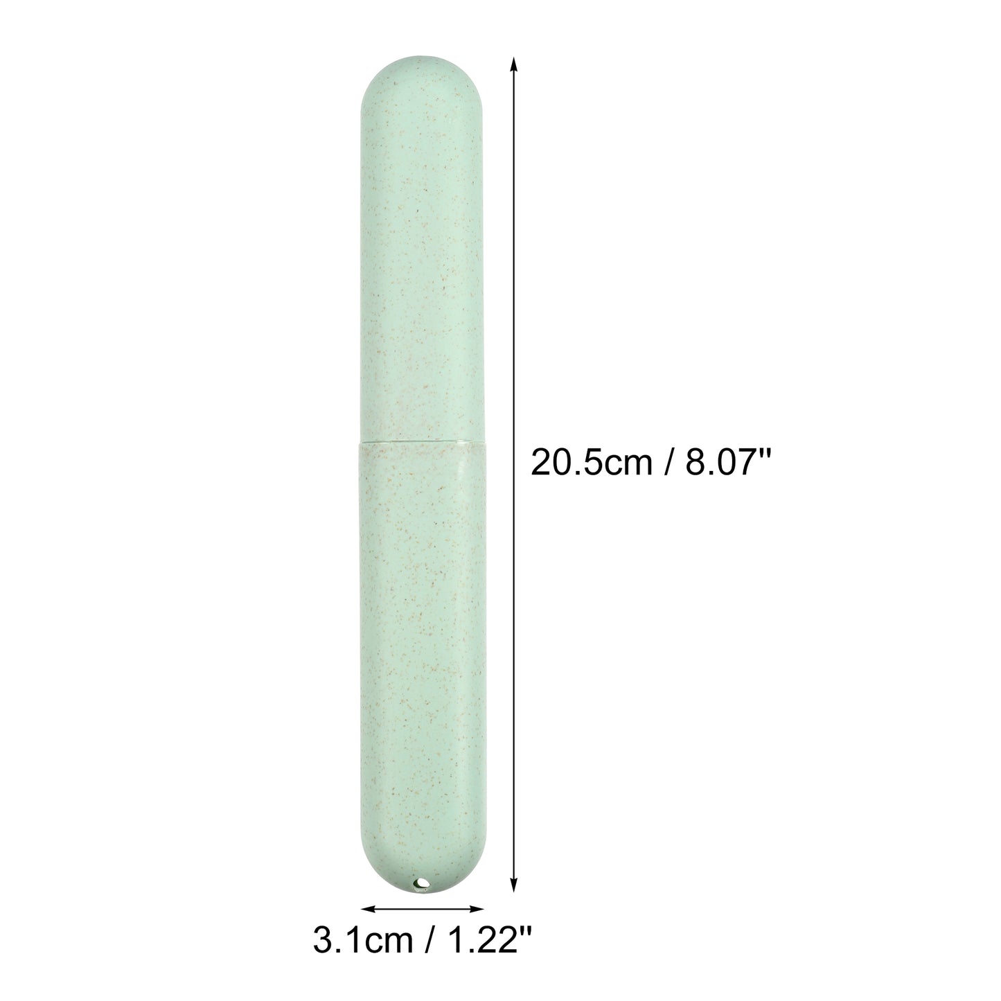 Estuche de viaje para cepillos de dientes (2 unidades), PP, 20,3 x 3,1 x 2,1 cm, color verde