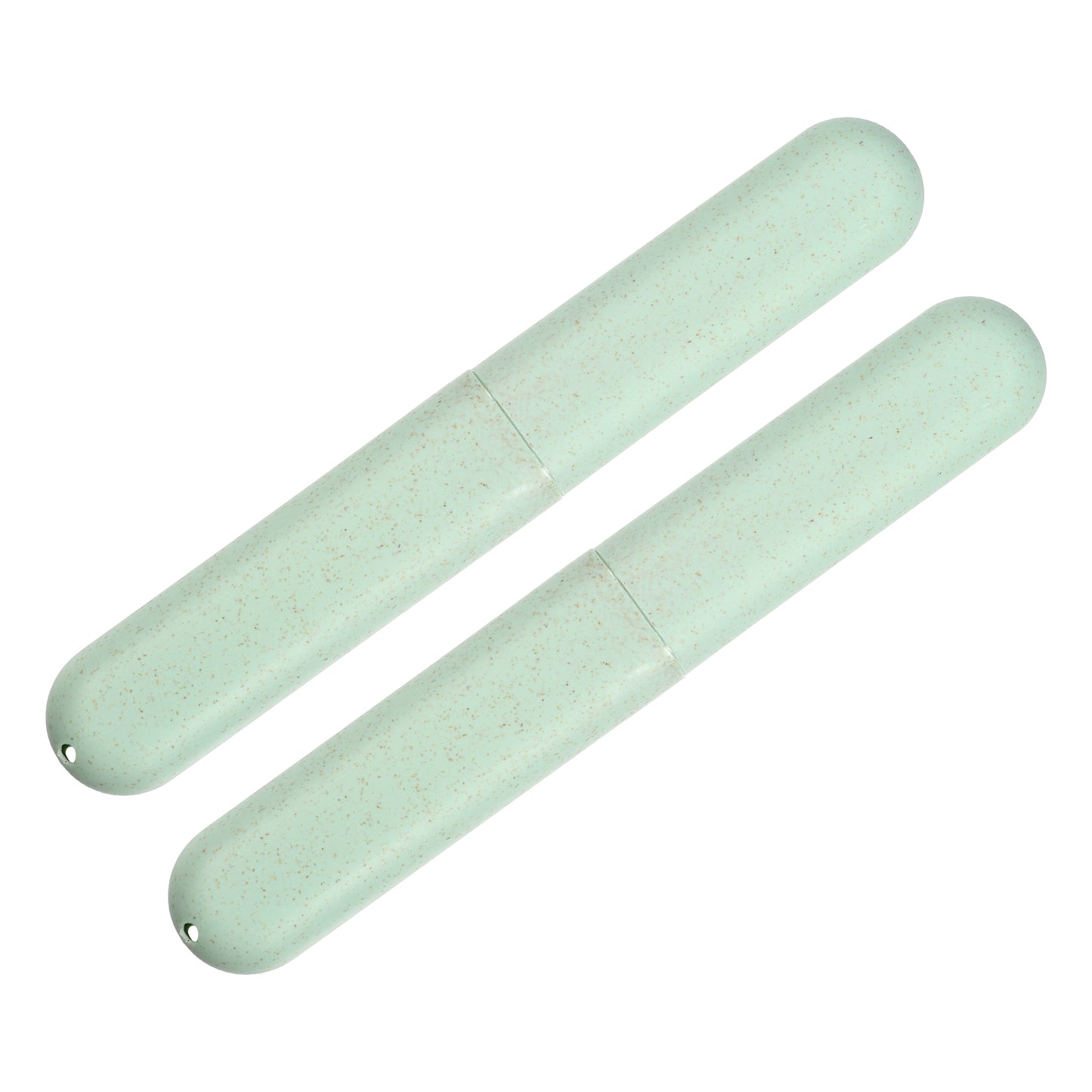 Estuche de viaje para cepillos de dientes (2 unidades), PP, 20,3 x 3,1 x 2,1 cm, color verde