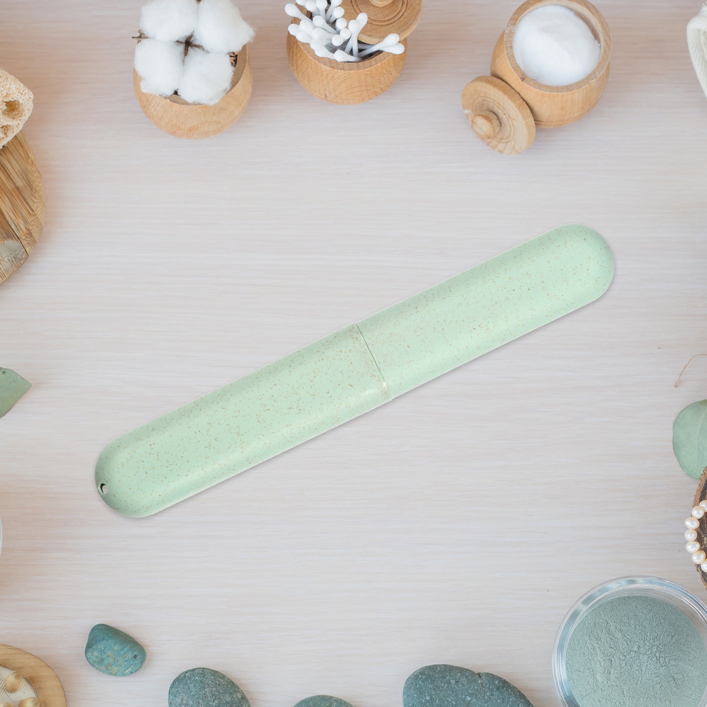 4 Pcs Traveling Toothbrush Case, PP Toothbrush Travel Container, 8.07"x1.22"x0.83" Green
