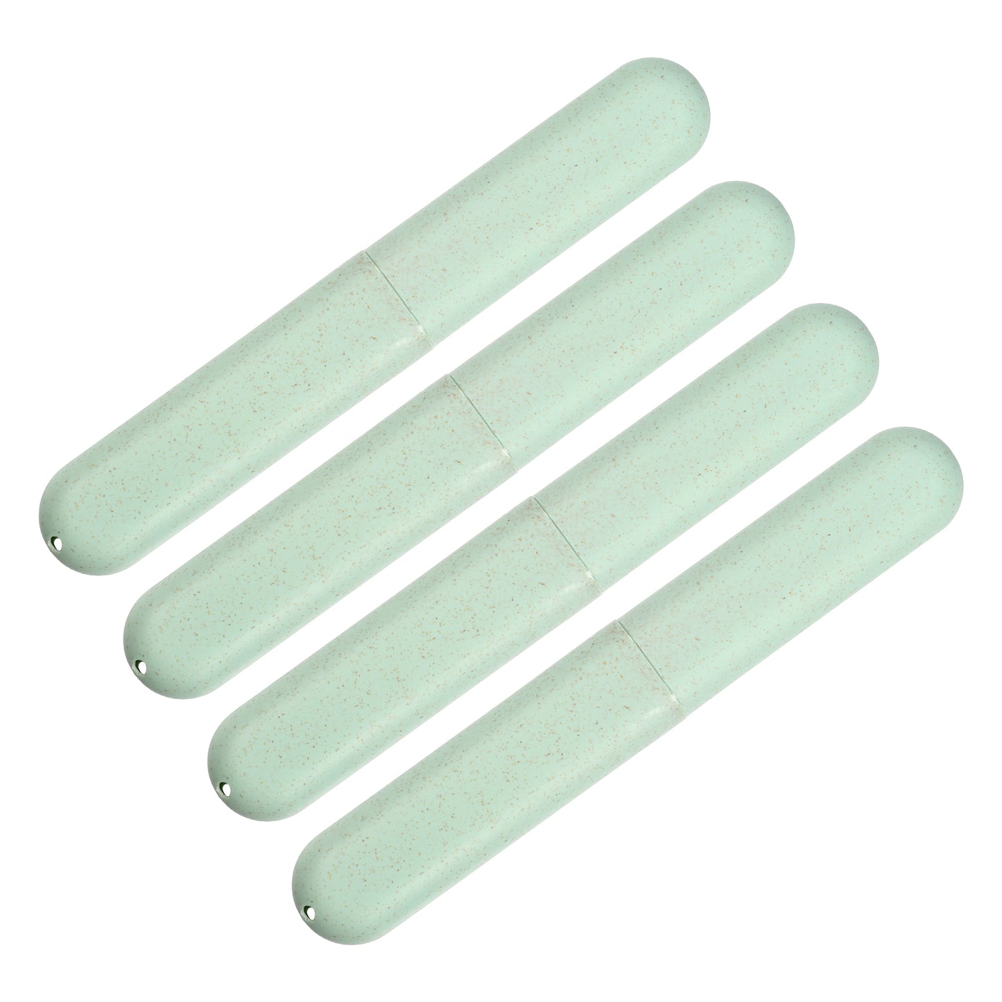 4 Pcs Traveling Toothbrush Case, PP Toothbrush Travel Container, 8.07"x1.22"x0.83" Green