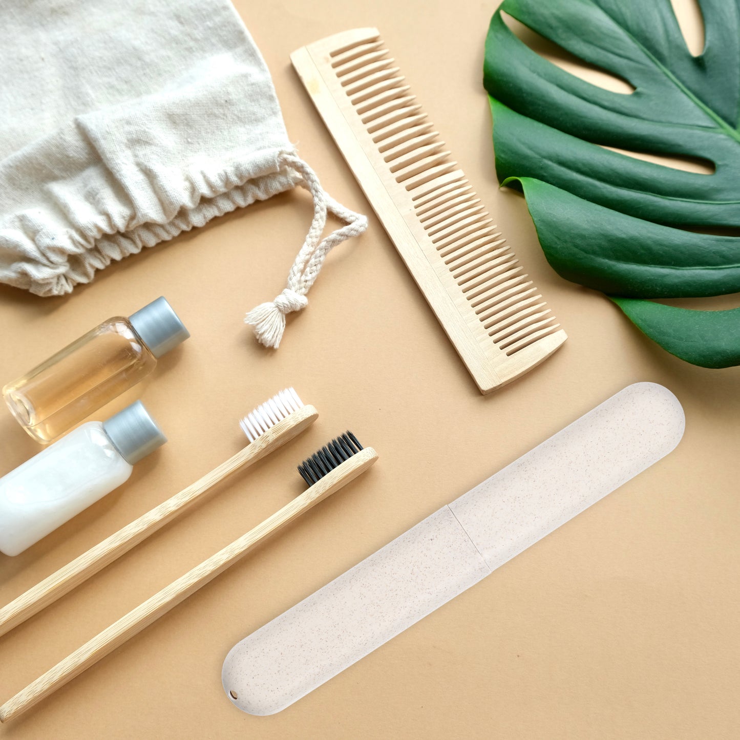 4 Pcs Traveling Toothbrush Case, PP Toothbrush Travel Container, 8.07"x1.22"x0.83" Beige
