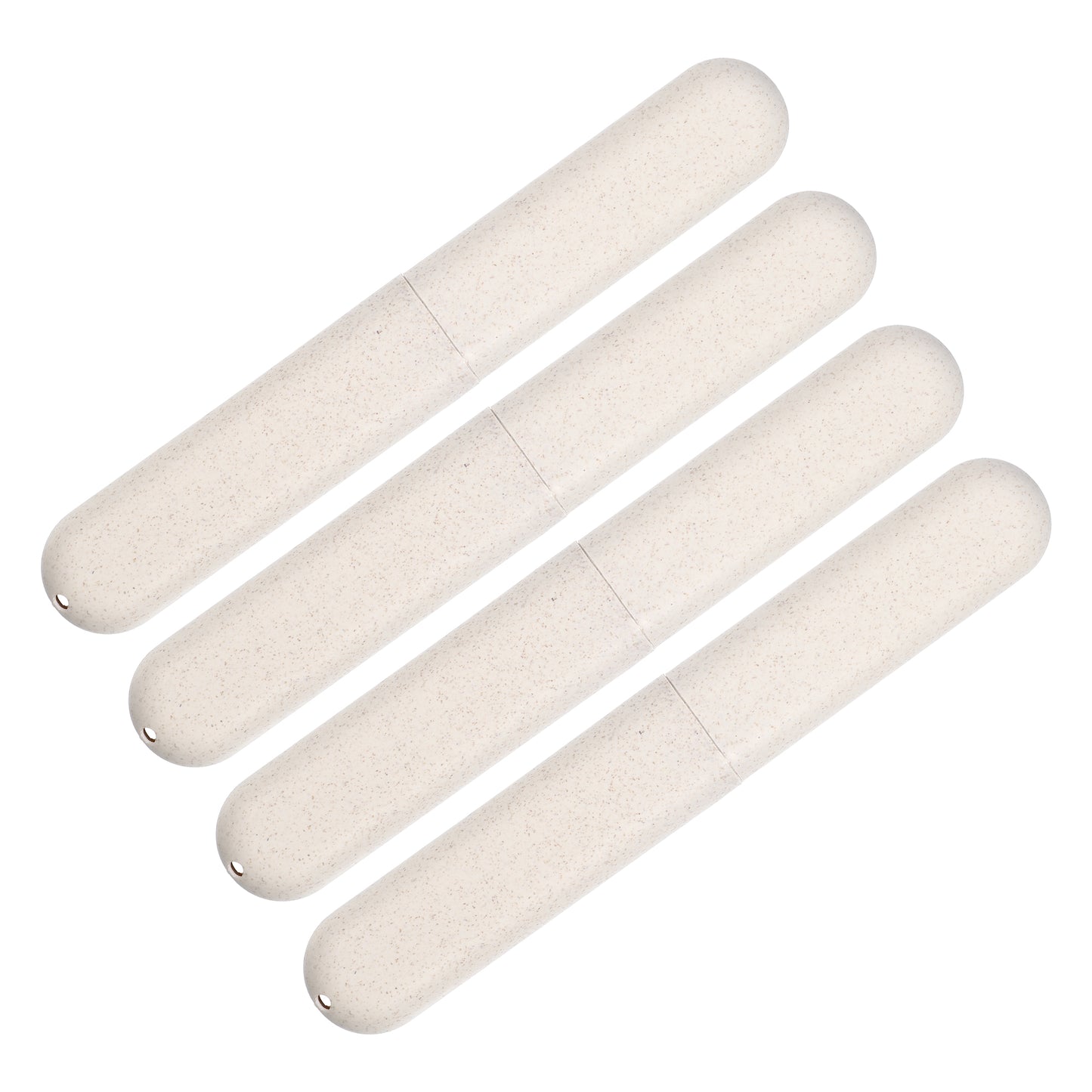 4 Pcs Traveling Toothbrush Case, PP Toothbrush Travel Container, 8.07"x1.22"x0.83" Beige