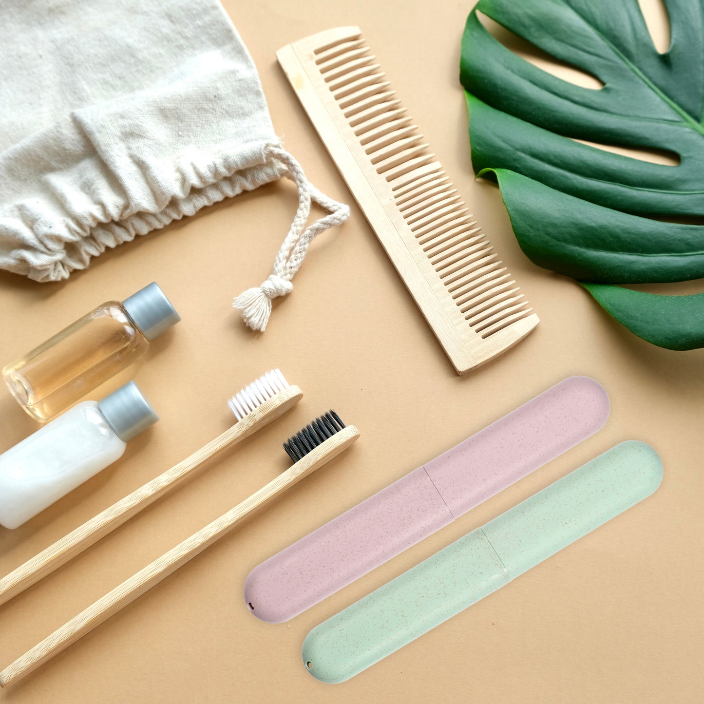 4 Pcs Traveling Toothbrush Case, PP Toothbrush Travel Container, 8.07"x1.22"x0.83" Green, Pink