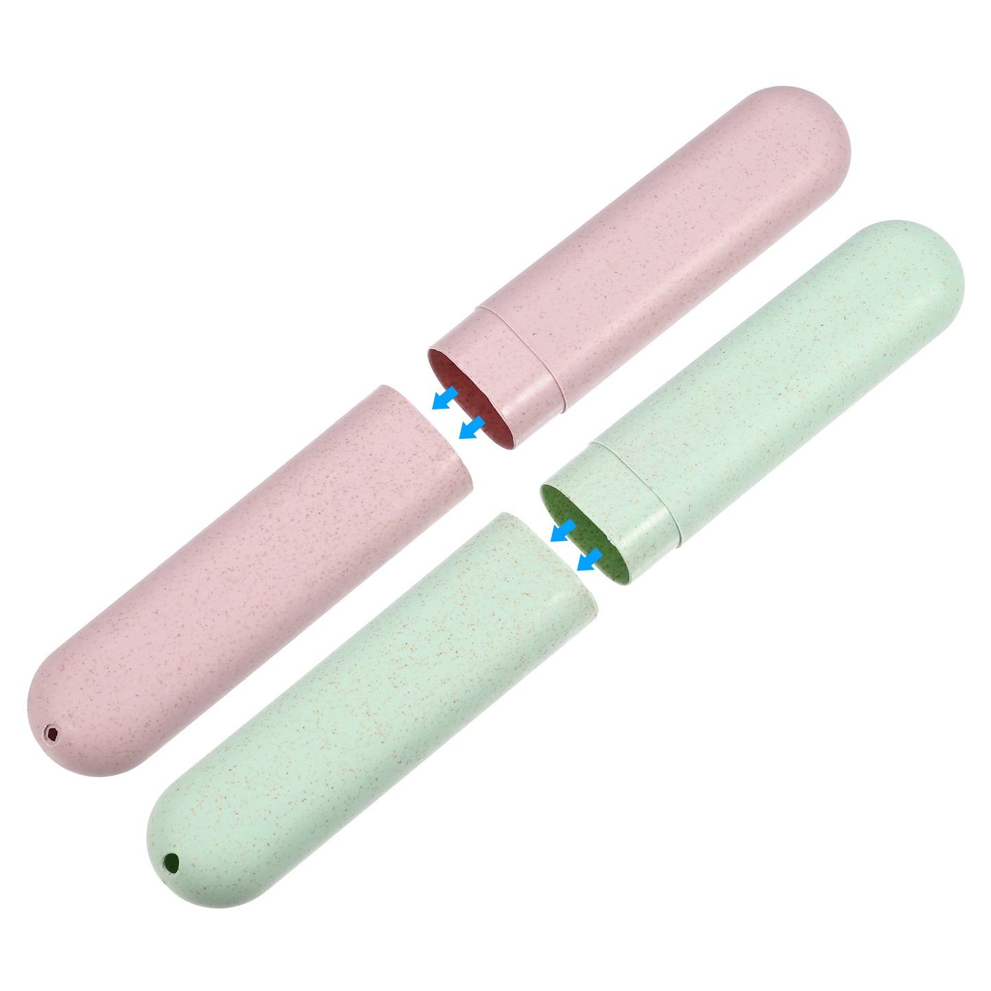 4 Pcs Traveling Toothbrush Case, PP Toothbrush Travel Container, 8.07"x1.22"x0.83" Green, Pink