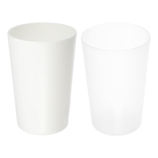 2 Pcs Bathroom Toothbrush Tumblers PP Cup for Home, 4.52"x3.03" White, Clear