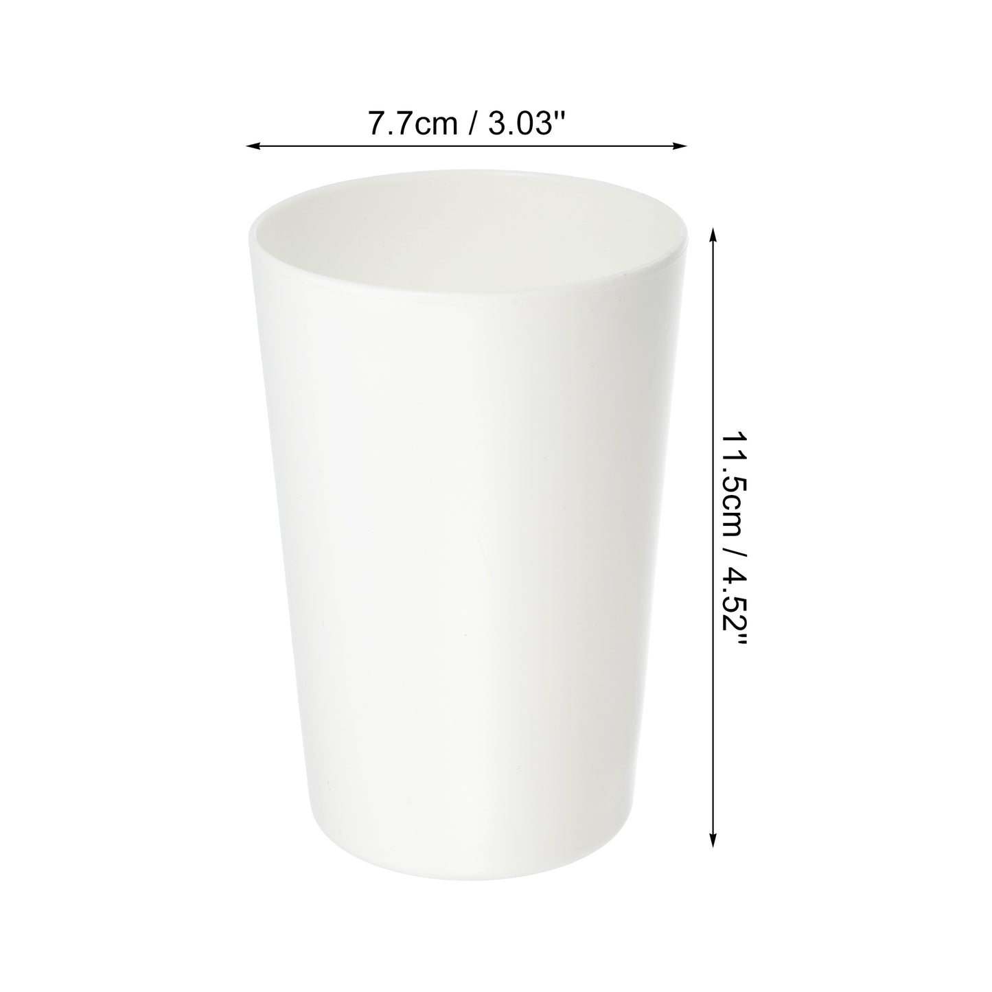 2 Pcs Bathroom Toothbrush Tumblers PP Cup for Home, 4.52"x3.03" White, Black