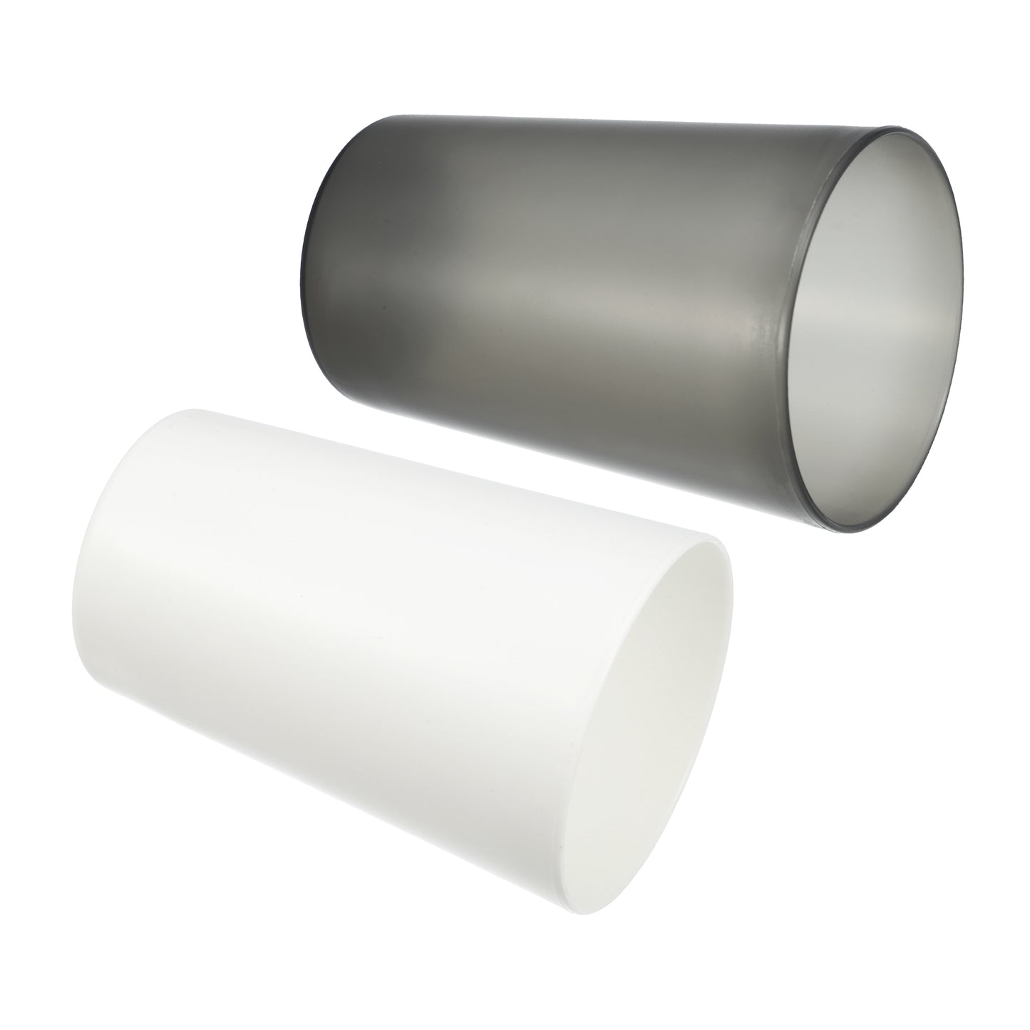 2 Pcs Bathroom Toothbrush Tumblers PP Cup for Home, 4.52"x3.03" White, Black