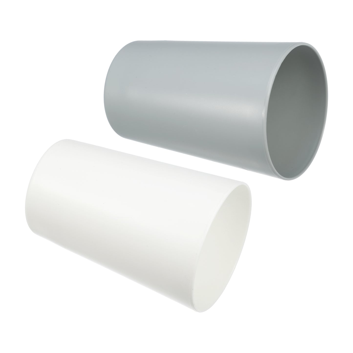 2 vasos de PP para cepillos de dientes de baño, para el hogar, 11,4 x 7,6 cm, blanco y gris