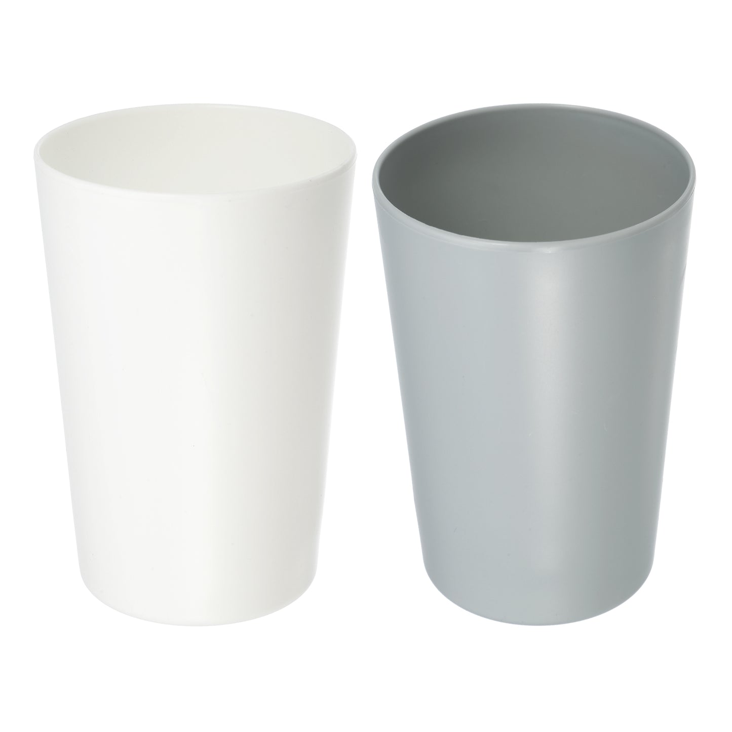 2 vasos de PP para cepillos de dientes de baño, para el hogar, 11,4 x 7,6 cm, blanco y gris