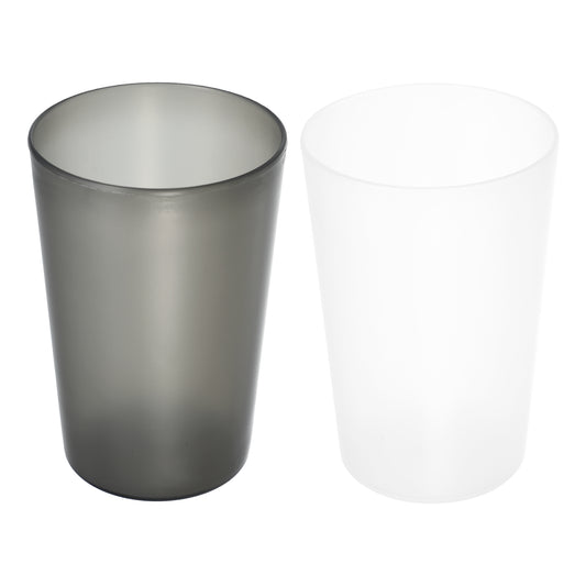 2 Pcs Bathroom Toothbrush Tumblers PP Cup, 4.52"x3.03" Clear Black