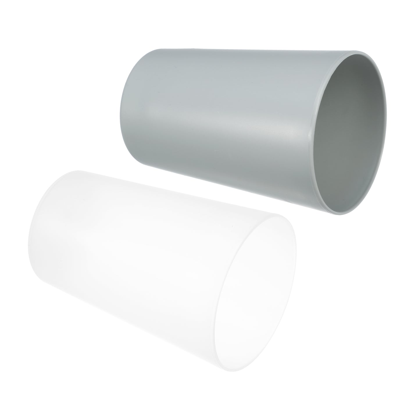 2 vasos de PP para cepillos de dientes de baño, 11,4 x 7,6 cm, color gris transparente