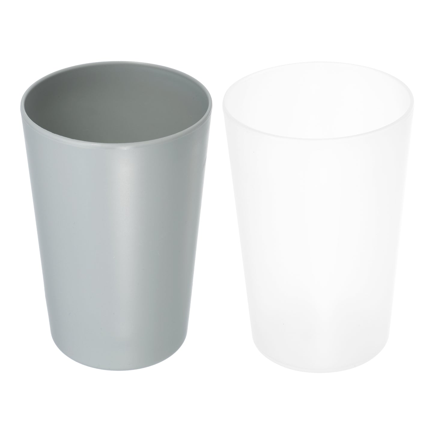 2 vasos de PP para cepillos de dientes de baño, 11,4 x 7,6 cm, color gris transparente