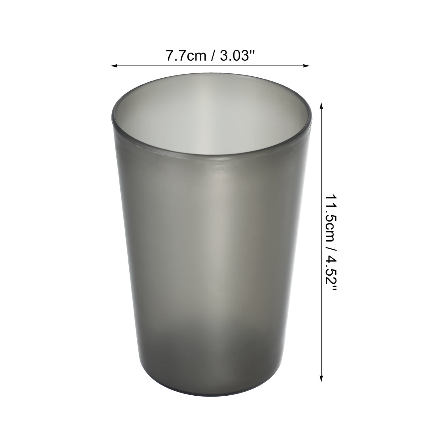 2 vasos de baño de polipropileno para cepillos de dientes, 11,4 x 7,6 cm, color gris y negro