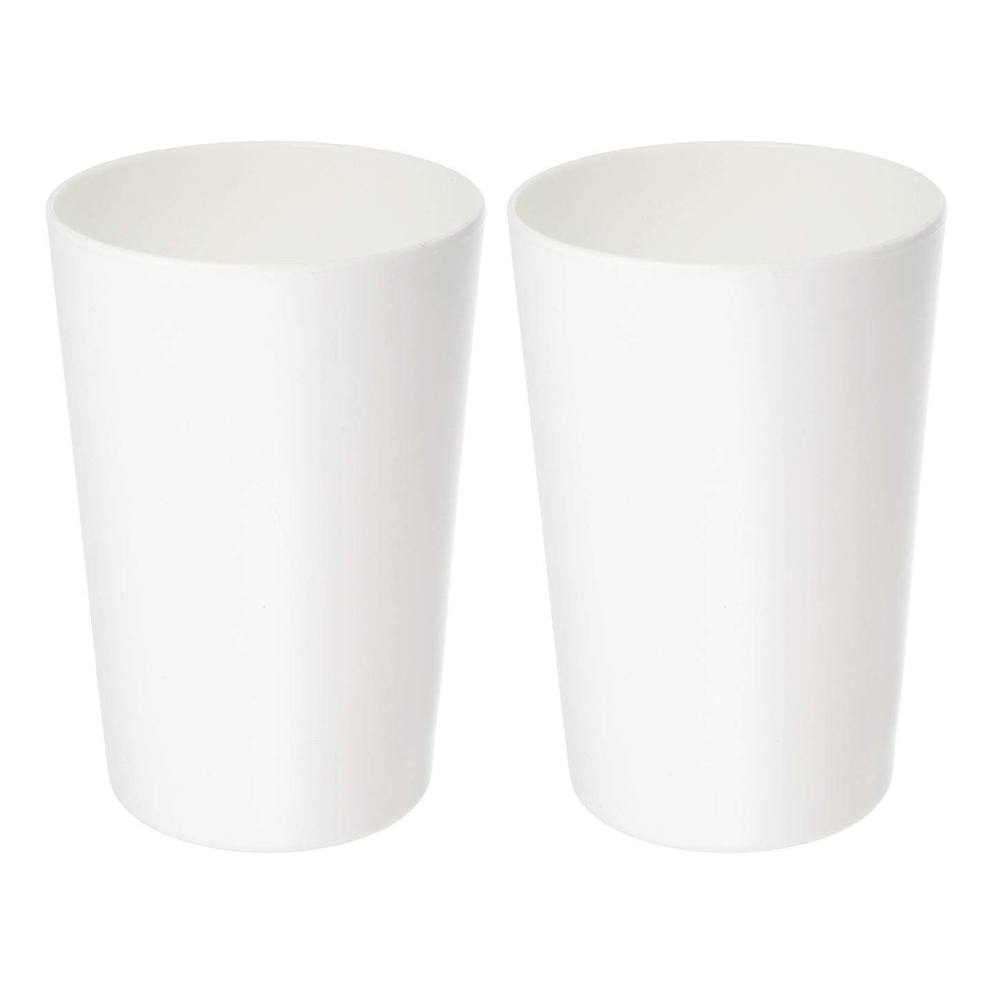 2 Pcs Solid Bathroom Toothbrush Tumblers PP Cup for Bathroom Kitchen, 4.52"x3.03" White