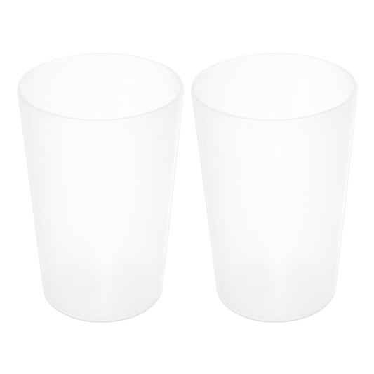 2 Pcs Solid Bathroom Toothbrush Tumblers PP Cup for Bathroom Kitchen, 4.52"x3.03" Clear