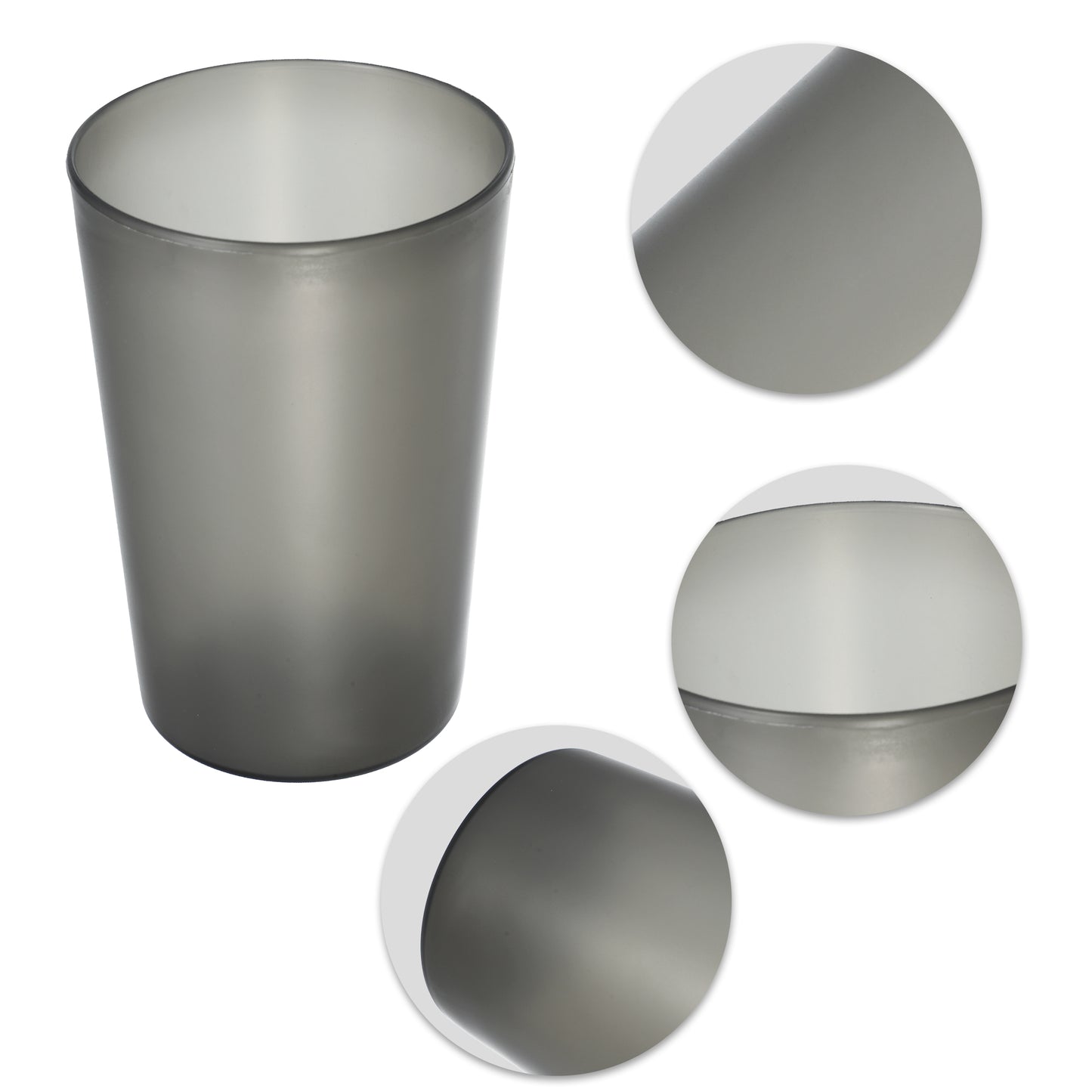 2 vasos de PP para cepillos de dientes, sólidos, para baño y cocina, 11,4 x 7,6 cm, color negro