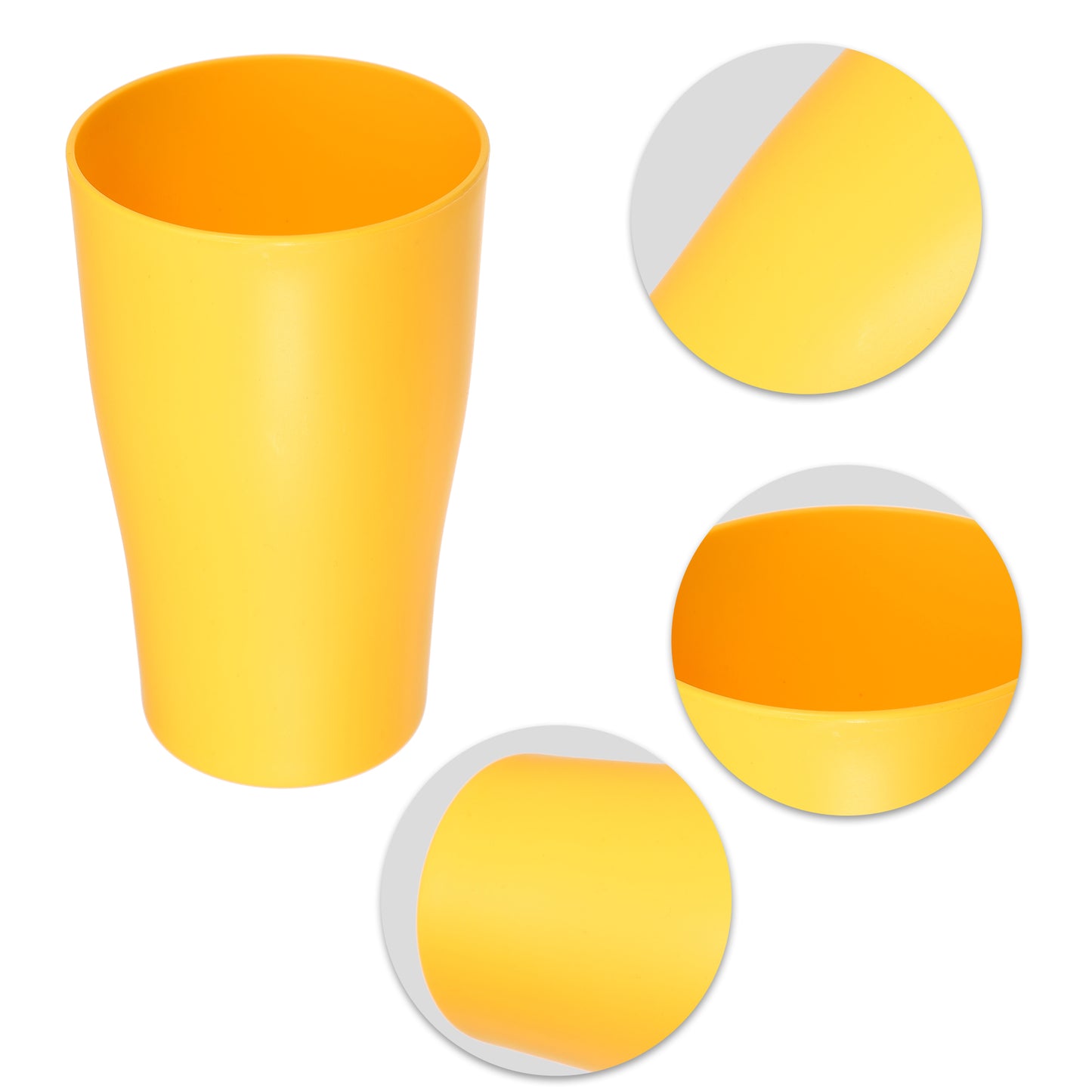 2 Pcs Bathroom Toothbrush Tumblers PP Cup for Bathroom Kitchen, 4.92"x3.03" Yellow