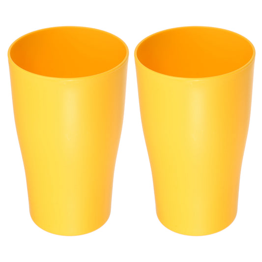 2 Pcs Bathroom Toothbrush Tumblers PP Cup for Bathroom Kitchen, 4.92"x3.03" Yellow