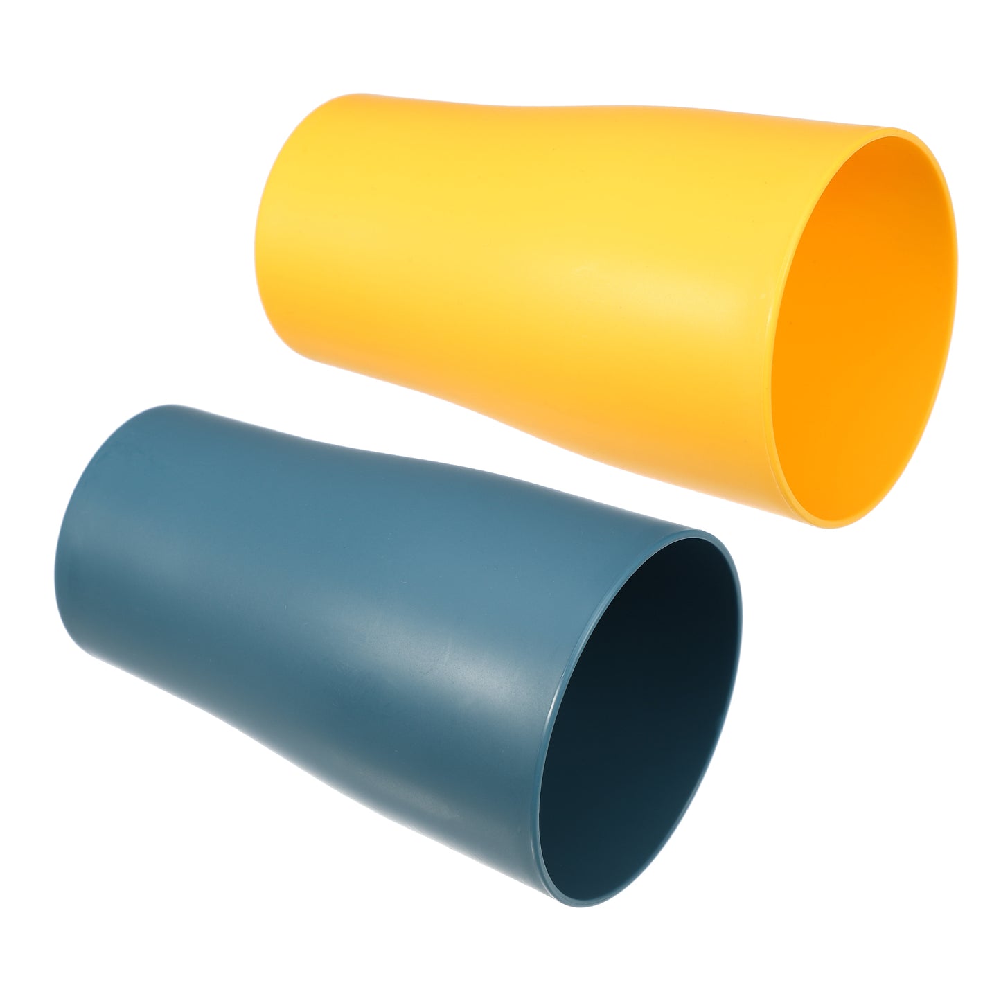 2 vasos de PP para baño, vaso para cepillo de dientes, 12,5 x 7,6 cm, color azul y amarillo