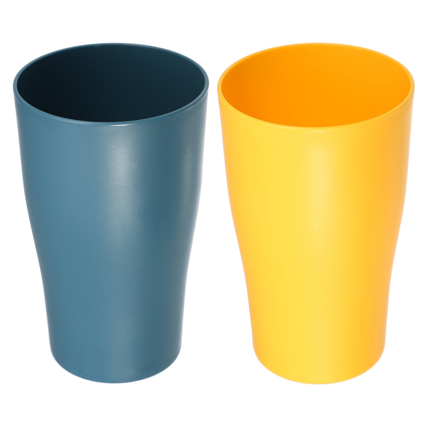 2 vasos de PP para baño, vaso para cepillo de dientes, 12,5 x 7,6 cm, color azul y amarillo