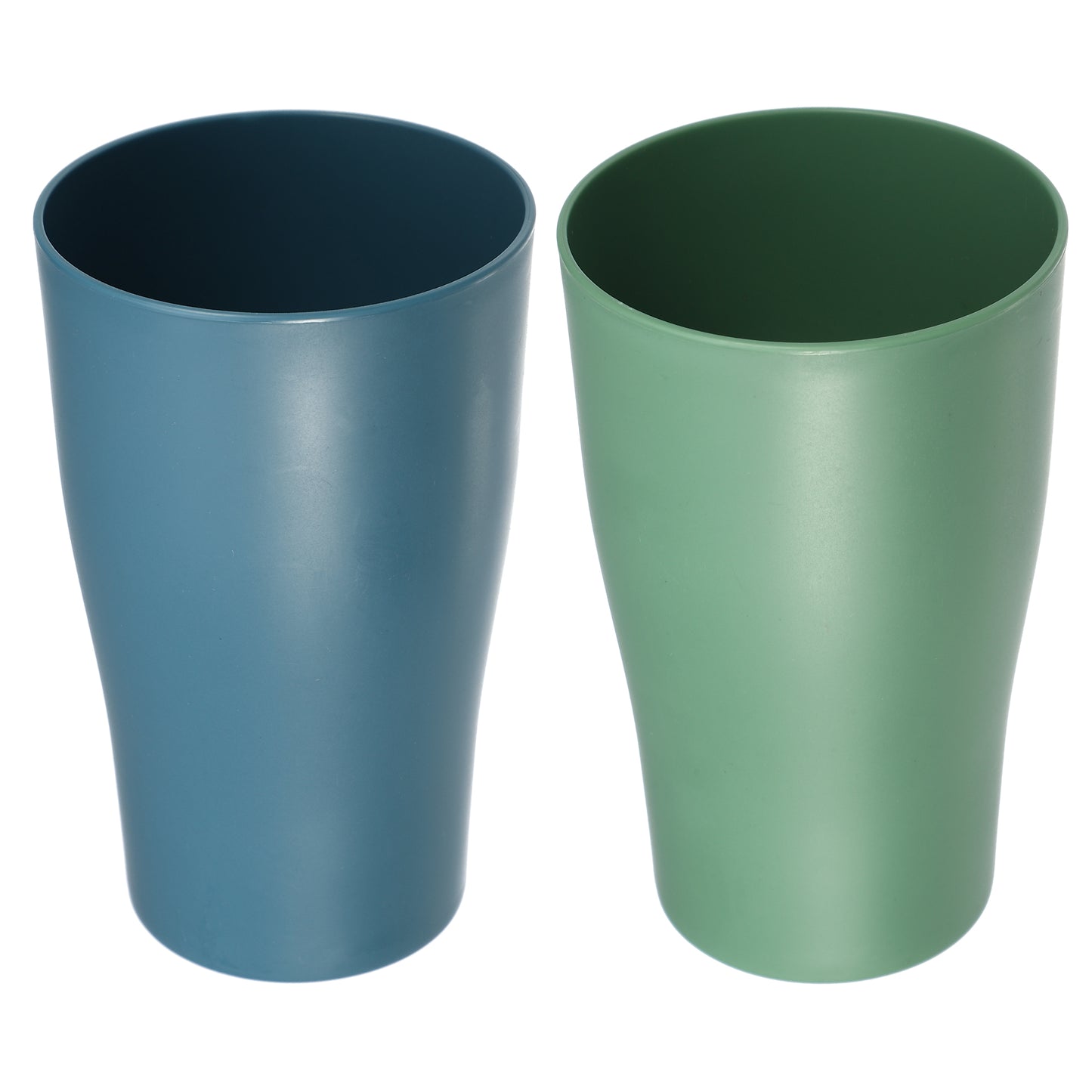2 vasos de PP para baño, vaso para cepillo de dientes, 12,5 x 7,6 cm, azul y verde