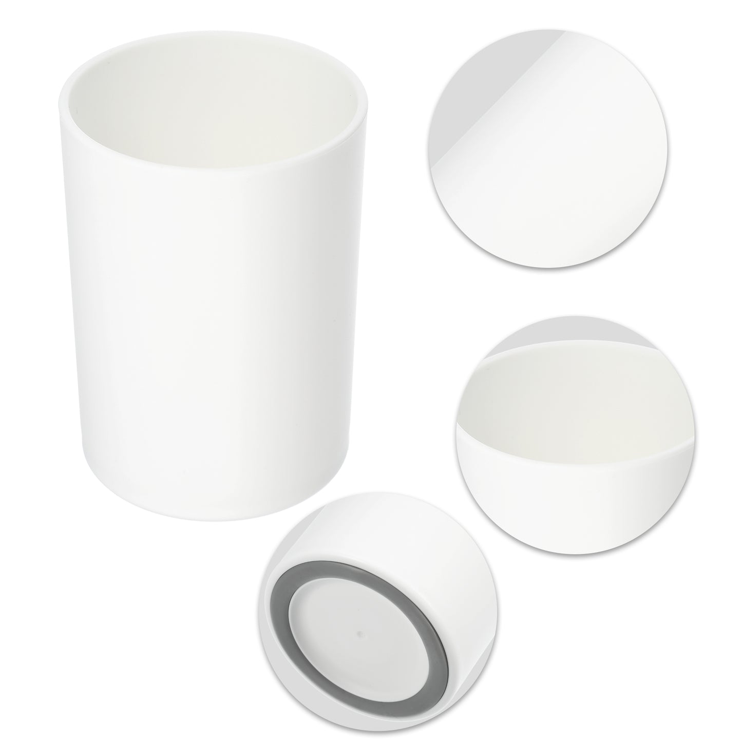 2 vasos sencillos de PP para cepillos de dientes de baño, 10,4 x 7,4 cm, color blanco