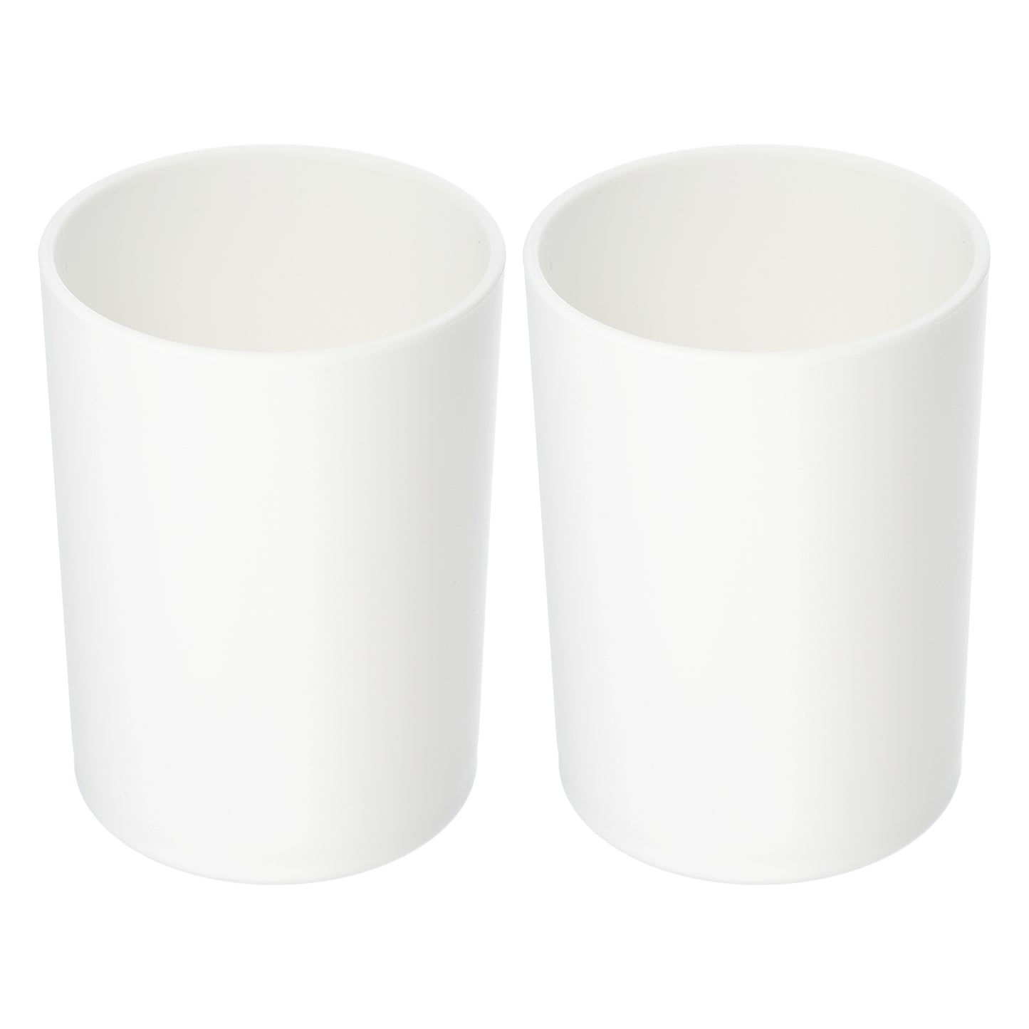 2 vasos sencillos de PP para cepillos de dientes de baño, 10,4 x 7,4 cm, color blanco