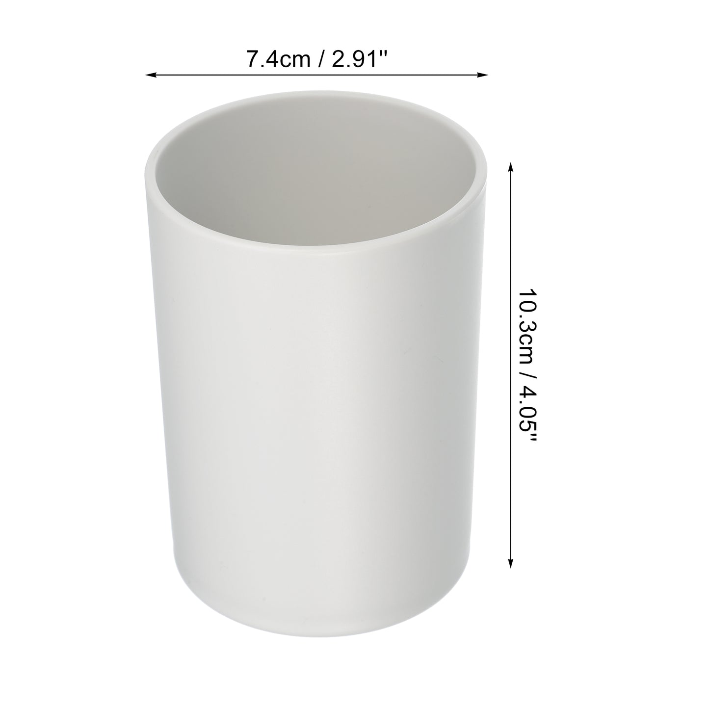 2 Pcs Simple Bathroom Toothbrush Tumblers PP Cup, 4.05"x2.91" Gray