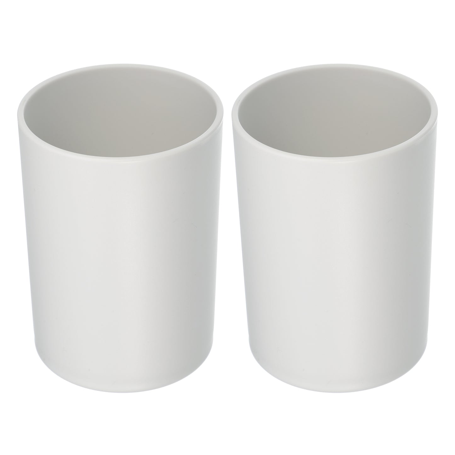2 Pcs Simple Bathroom Toothbrush Tumblers PP Cup, 4.05"x2.91" Gray