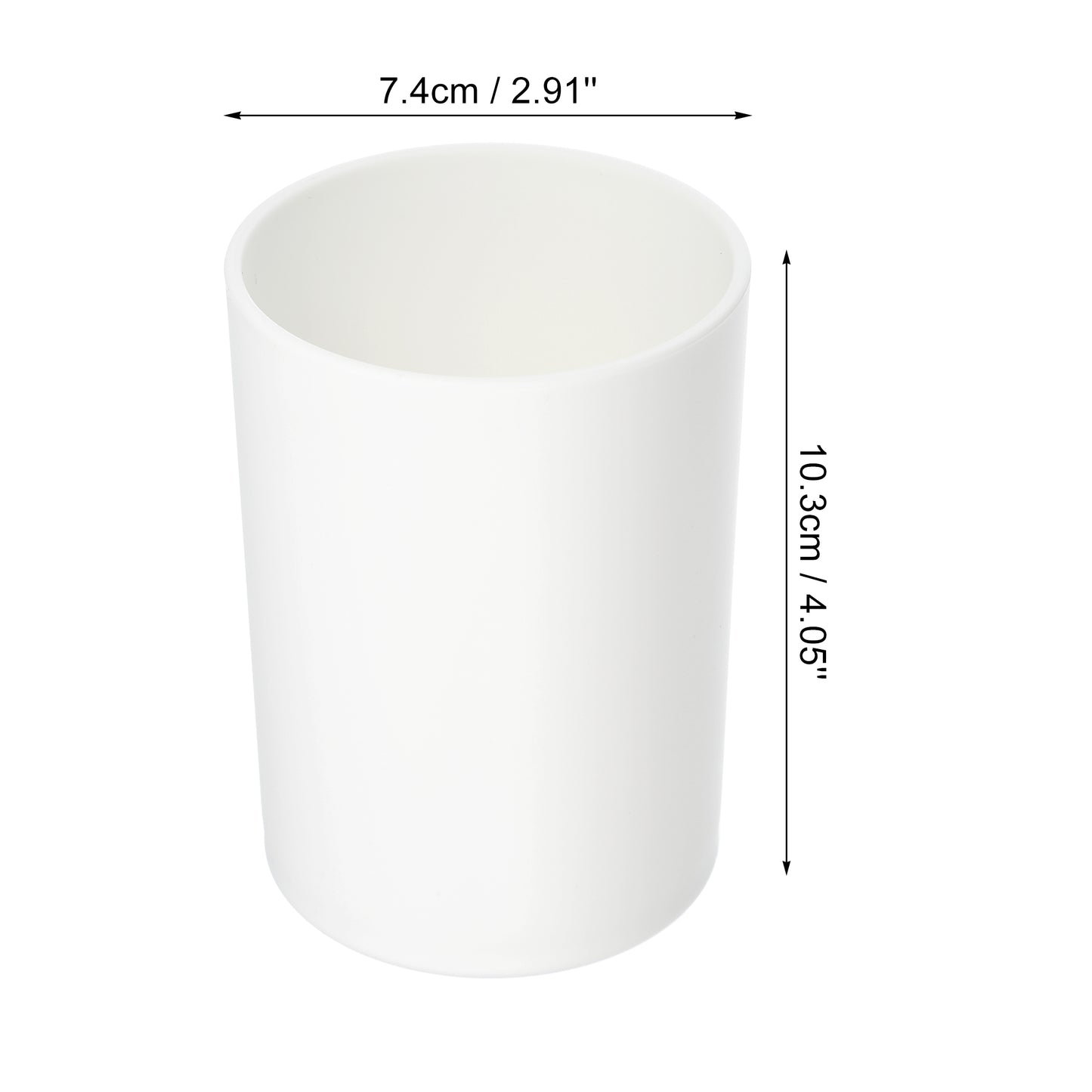 2 Pcs Bathroom Toothbrush Tumblers PP Cup , 4.05"x2.91" White Gray