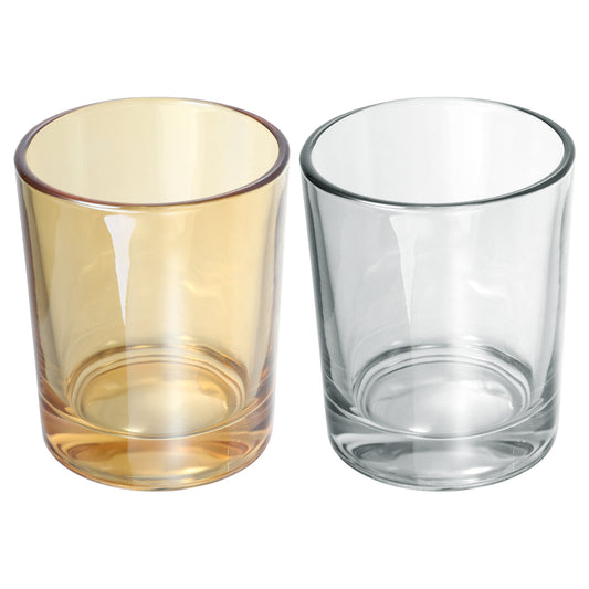 2 Pcs Bathroom Tumblers Toothbrush Glass Cup, 4.92"x3.03" moke Gray Amber