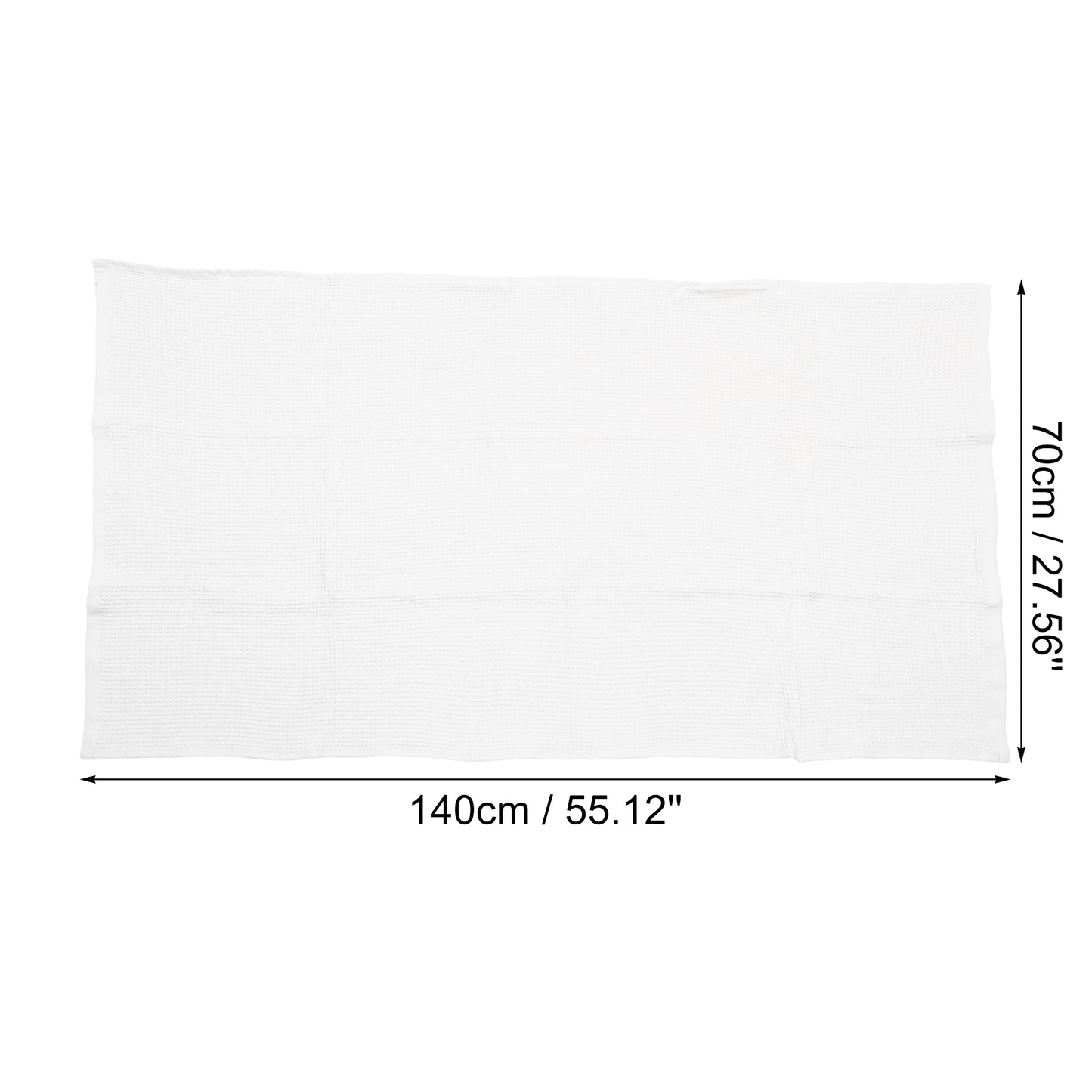 1 Pc Waffle Weave Soft Absorbent Cotton Bath Towel, White, 55.12"x27.56"