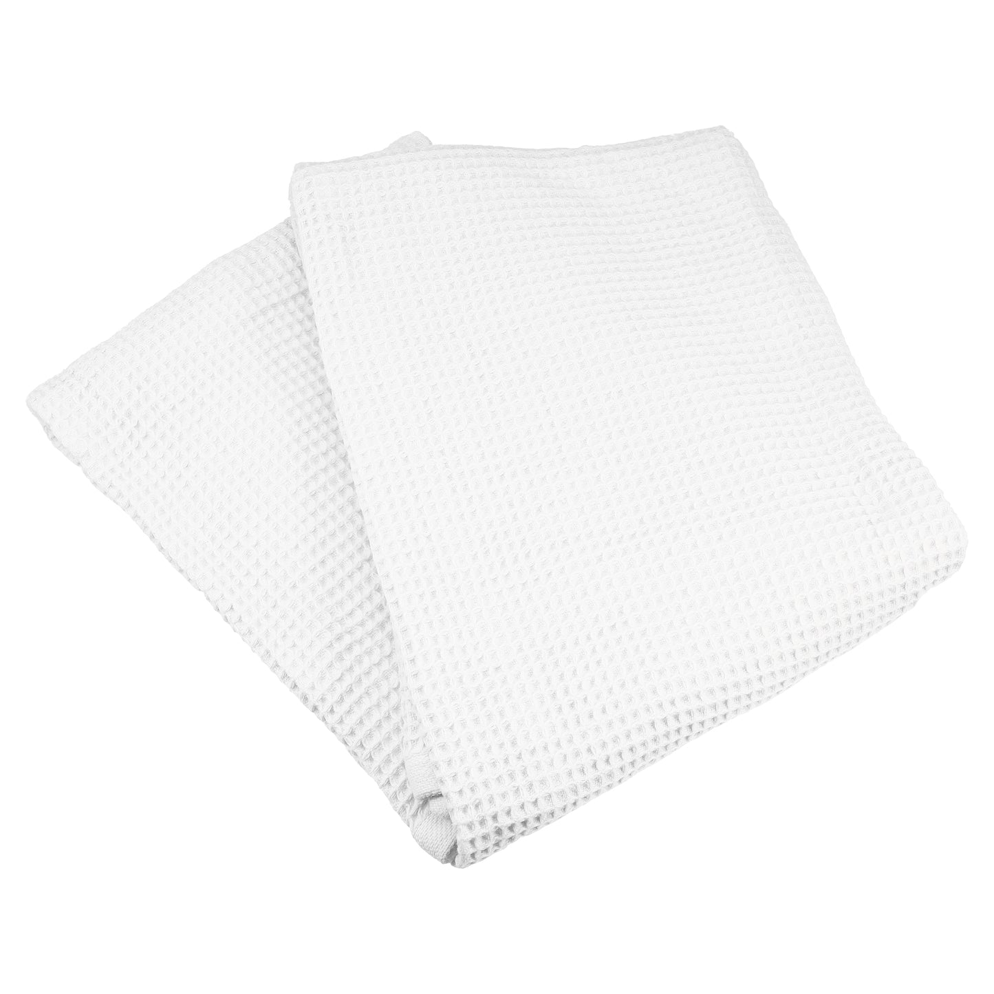 1 Pc Waffle Weave Soft Absorbent Cotton Bath Towel, White, 55.12"x27.56"