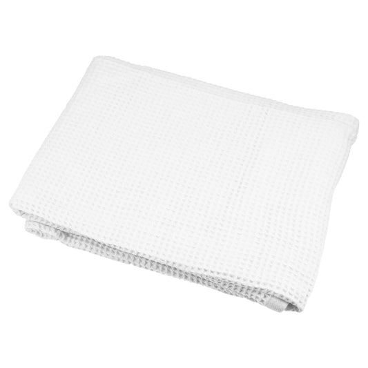 1 Pc Waffle Weave Soft Absorbent Cotton Bath Towel, White, 55.12"x27.56"