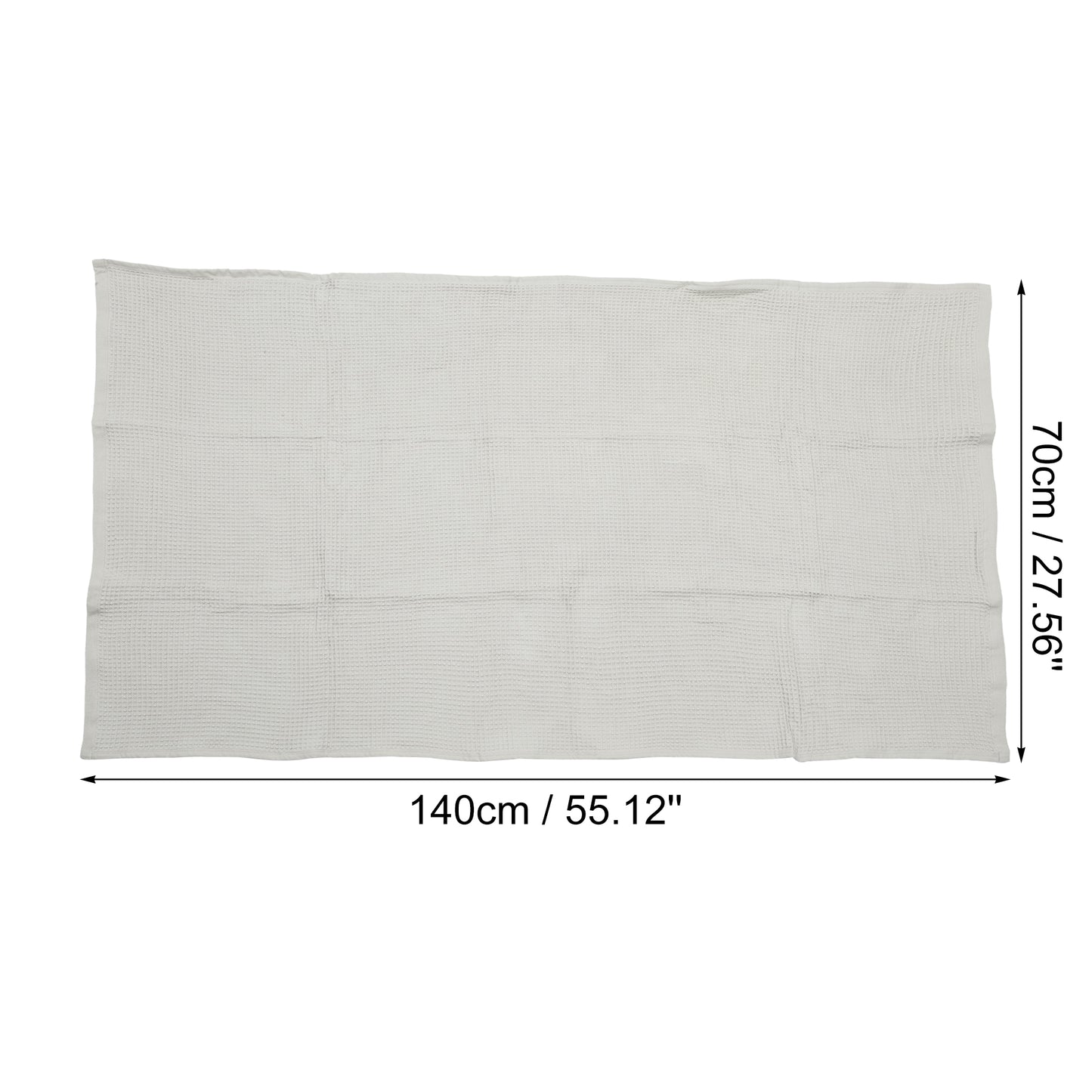 1 Pc Waffle Weave Soft Absorbent Cotton Bath Towel, Gray, 55.12"x27.56"