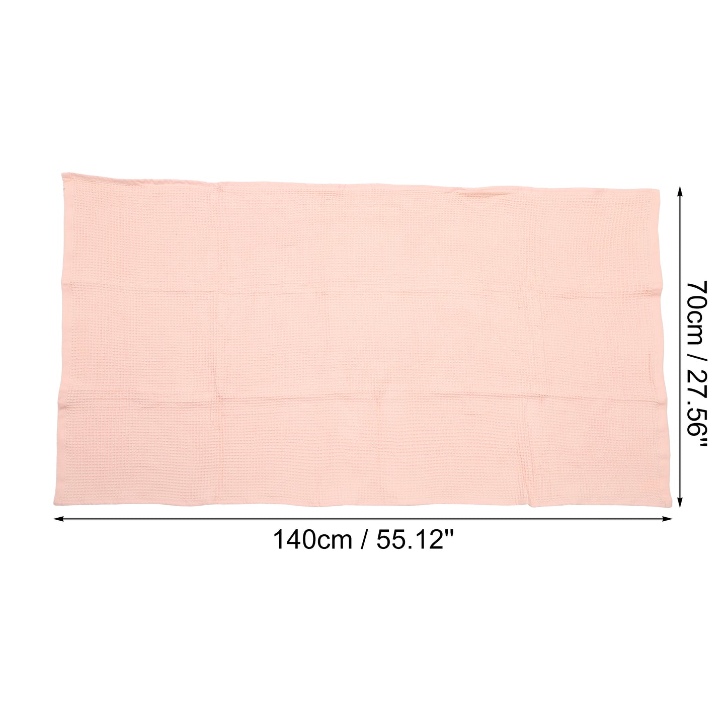 1 Pc Waffle Weave Soft Absorbent Cotton Bath Towel, Pink, 55.12"x27.56"