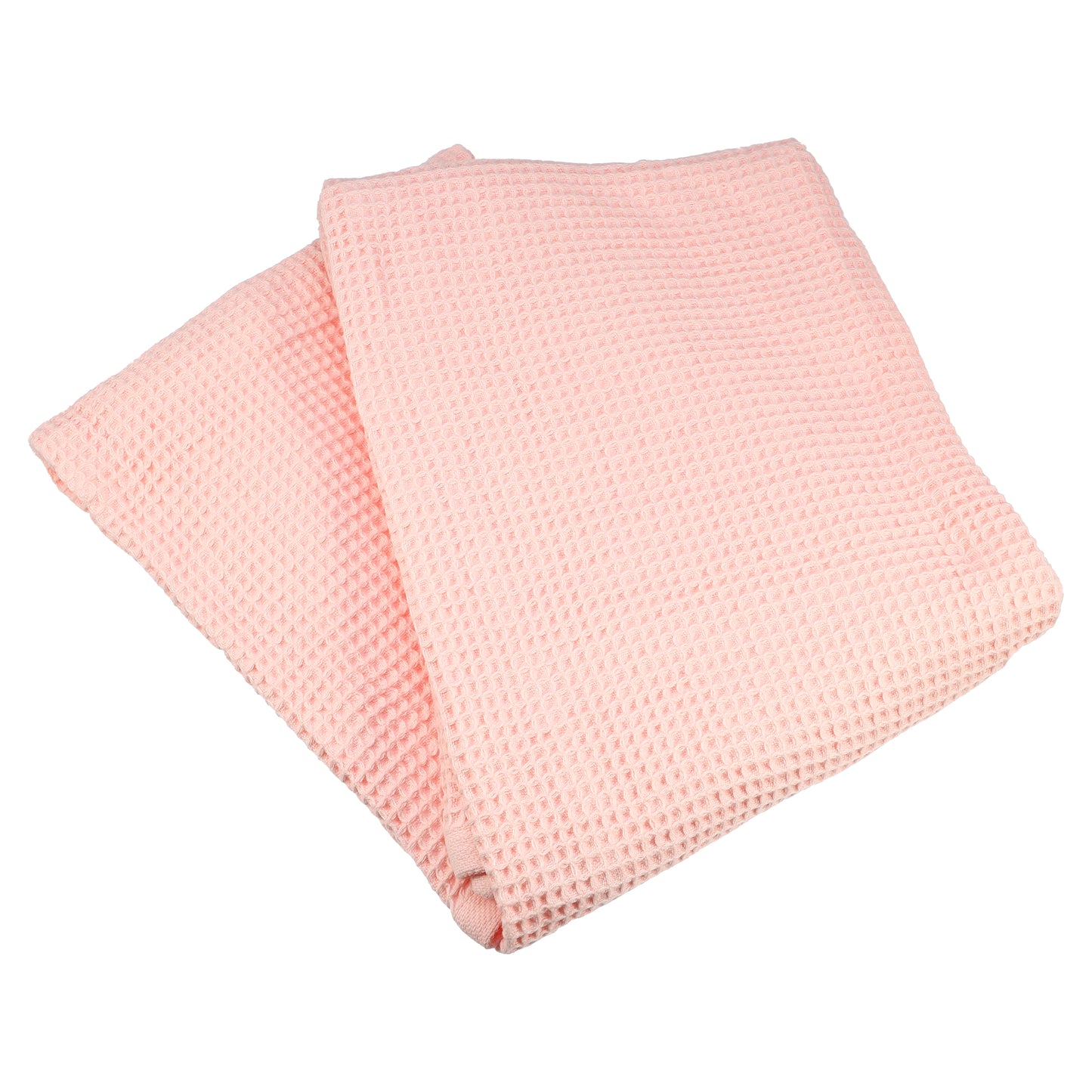 1 Pc Waffle Weave Soft Absorbent Cotton Bath Towel, Pink, 55.12"x27.56"