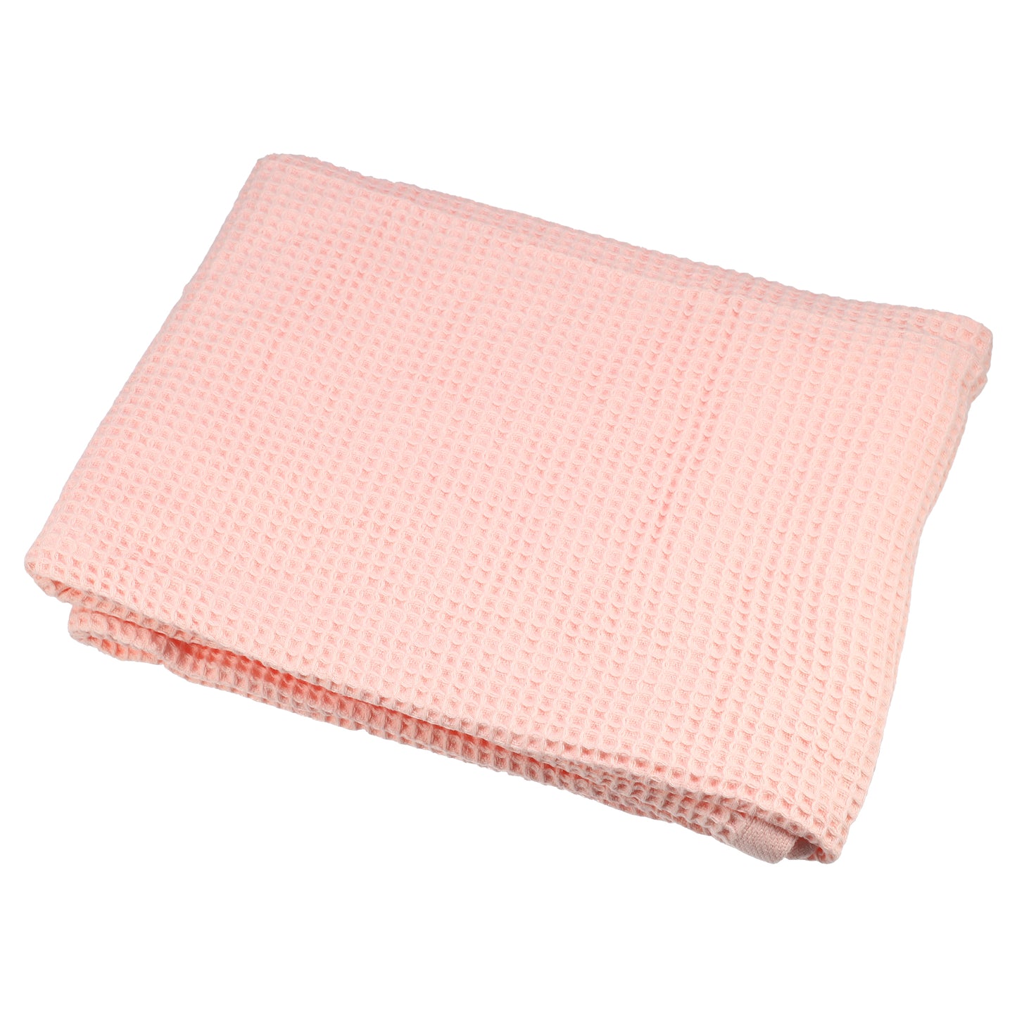 1 Pc Waffle Weave Soft Absorbent Cotton Bath Towel, Pink, 55.12"x27.56"
