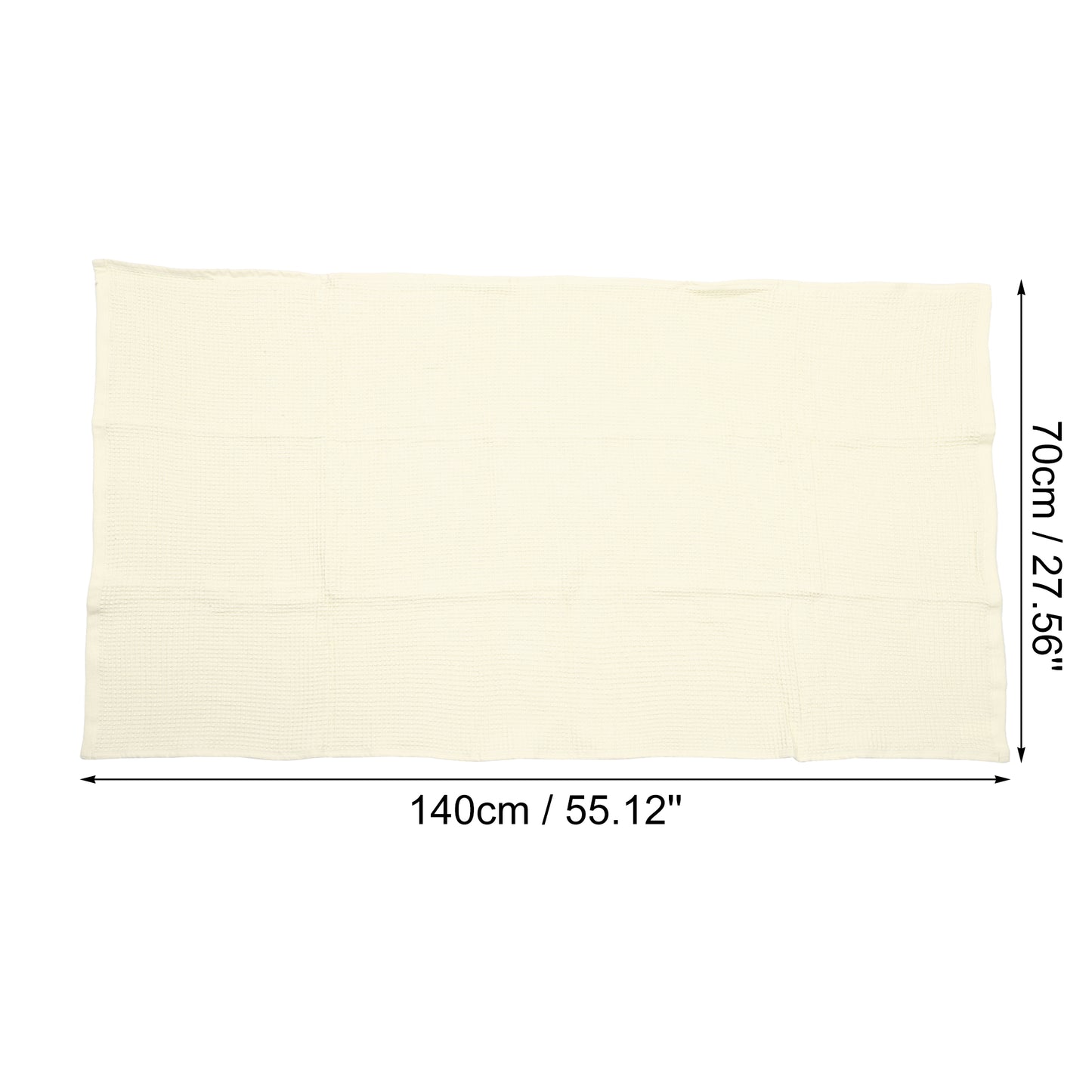 1 Pc Waffle Weave Soft Absorbent Cotton Bath Towel, Beige, 55.12"x27.56"