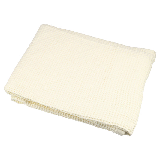 1 Pc Waffle Weave Soft Absorbent Cotton Bath Towel, Beige, 55.12"x27.56"