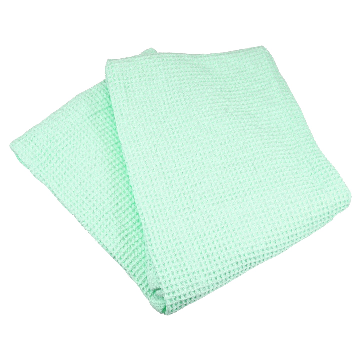 1 Pc Waffle Weave Soft Absorbent Cotton Bath Towel, Green, 55.12"x27.56"