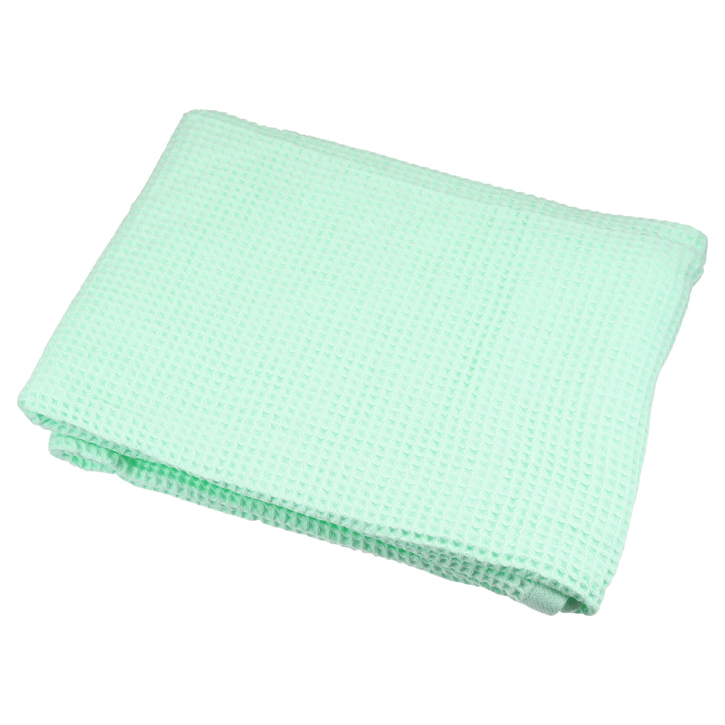 1 Pc Waffle Weave Soft Absorbent Cotton Bath Towel, Green, 55.12"x27.56"