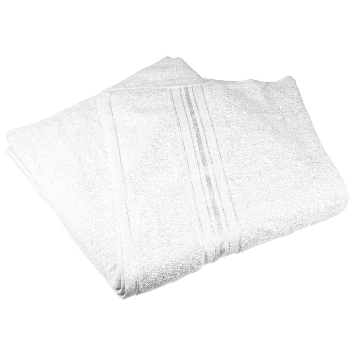 1 Pc Soft Absorbent Cotton Bath Towel, White, 55.12"x27.56"