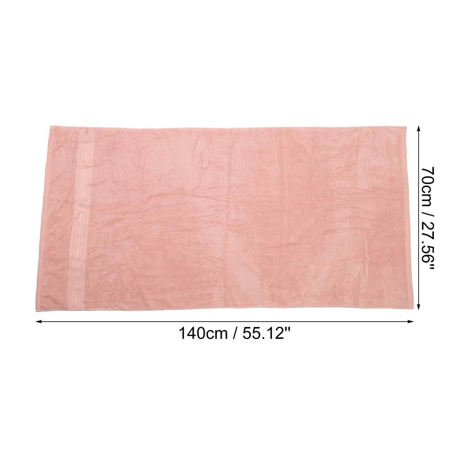 1 Pc Soft Absorbent Cotton Bath Towel, Pink, 55.12"x27.56"