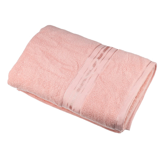 1 Pc Soft Absorbent Cotton Bath Towel, Pink, 55.12"x27.56"