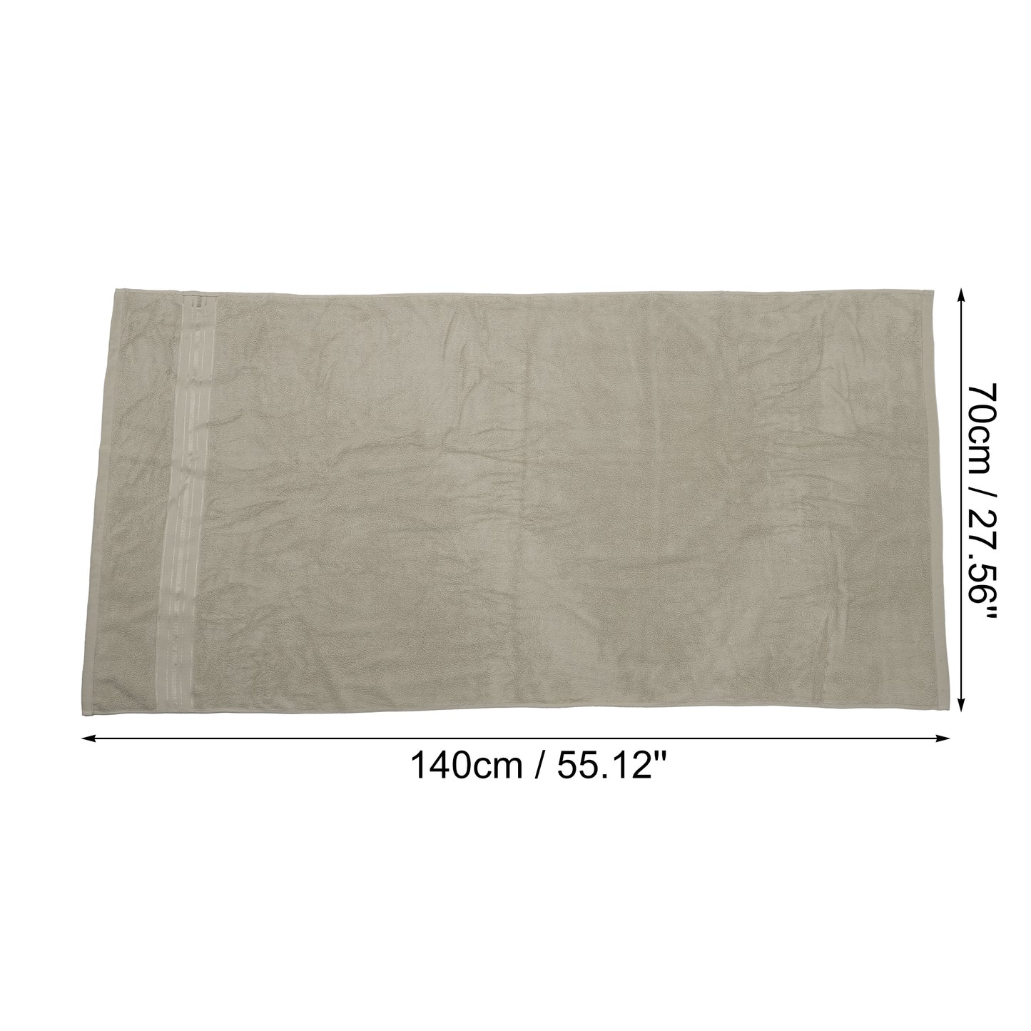 1 Pc Soft Absorbent Cotton Bath Towel, Beige, 55.12"x27.56"