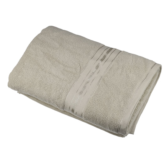 1 Pc Soft Absorbent Cotton Bath Towel, Beige, 55.12"x27.56"