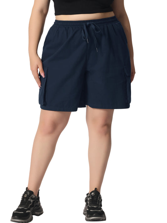 Pantalones cortos cargo de senderismo para mujer, de talla grande, ligeros, deportivos, para correr, de verano, con bolsillos